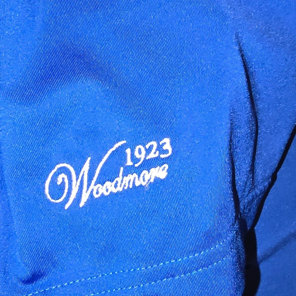 Adidas ClimaLite Golf Polo Shirt Men's XL Blue Woodmore Logo Athletic
